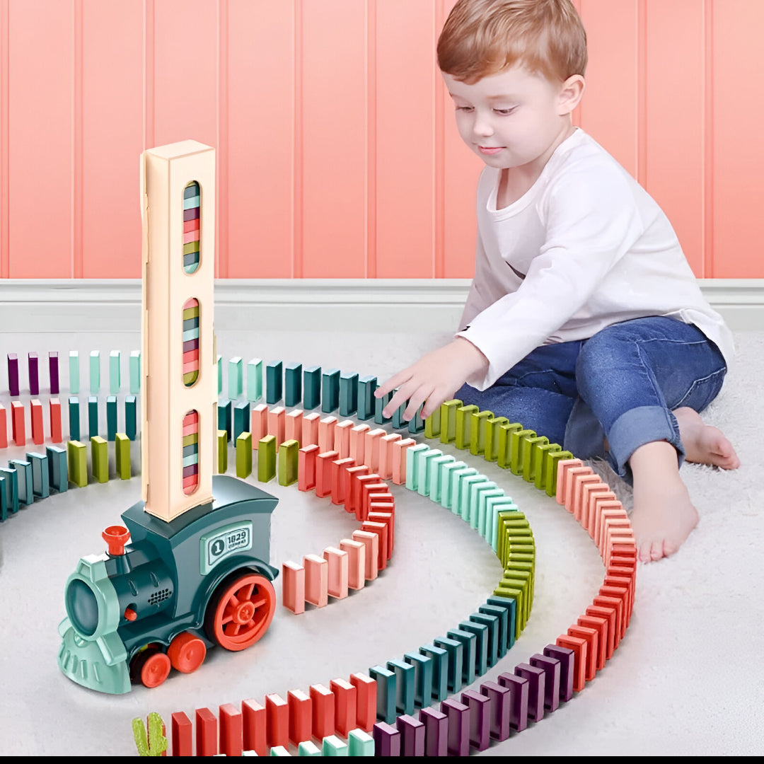 Elektrikli Domino Treni – Otomatik Dizme Makinesi | 60–260 Parça Çocuk Zeka Geliştirici Oyuncak